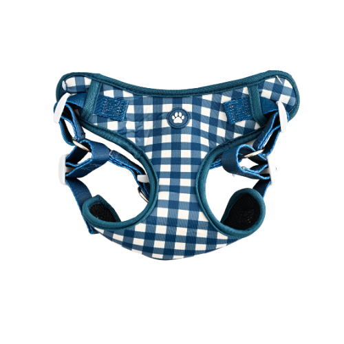 Pet Harness Medium- NAVY GINGHAM